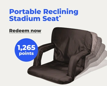 Redeem now: Portable Reclining Stadium Seat - 1,265 pts