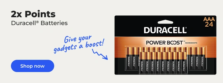 Shop now: 2x points on Duracell batteries