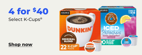 Shop now: 4 for $40 Kcups