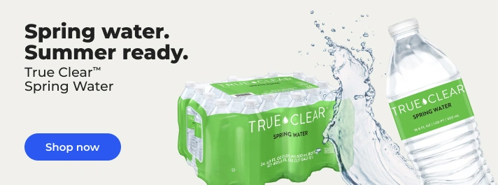 Shop now: True Clear spring water