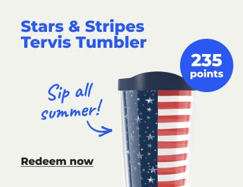 Redeem now: Stars & Stripes Tervis Tumbler w/ 235 pts