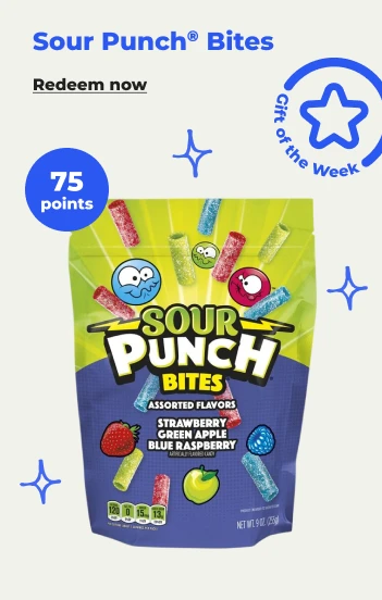 Redeem now: Sour Punch Bites with 75 points