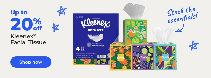 Shop now: Up to 20% off Kleenex facial tissue