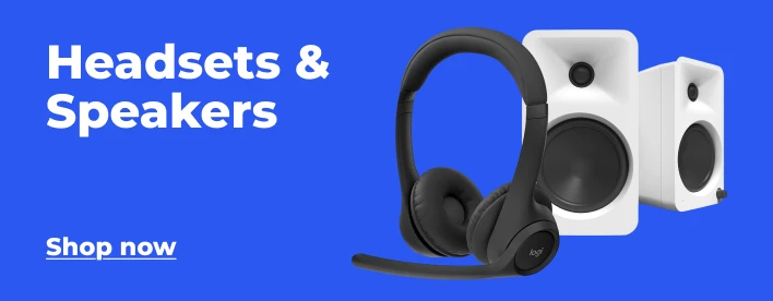 Shop now: Headsets & Speakers