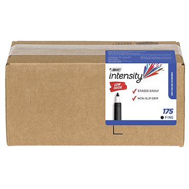 BIC Intensity Dry Erase Markers, Fine Tip, Black, 175/Carton (GDE175-BLK)