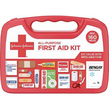 Johnson & Johnson All-Purpose First Aid Kit, 160 Pc. (202045)