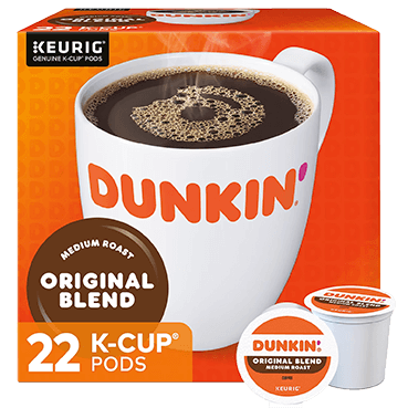 Dunkin' Original Blend Coffee Keurig® K-Cup® Pods, Medium Roast, 22/Box (400845)