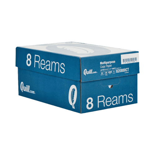 Quill Brand® 8.5" x 11" Multipurpose Copy Paper, 20 lbs., 94 Brightness, 500 Sheets/Ream, 8 Reams/Carton (820888CT)