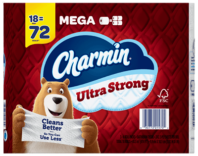 Charmin Ultra Strong Toilet Paper 18 Mega Rolls, 242 Sheets/Roll (01560/52084)