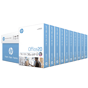 HP Office20 Multipurpose Paper, 8.5" x 11", 20 lbs., White, 500 Sheets/Ream, 10 Reams/Carton (HPC8511)