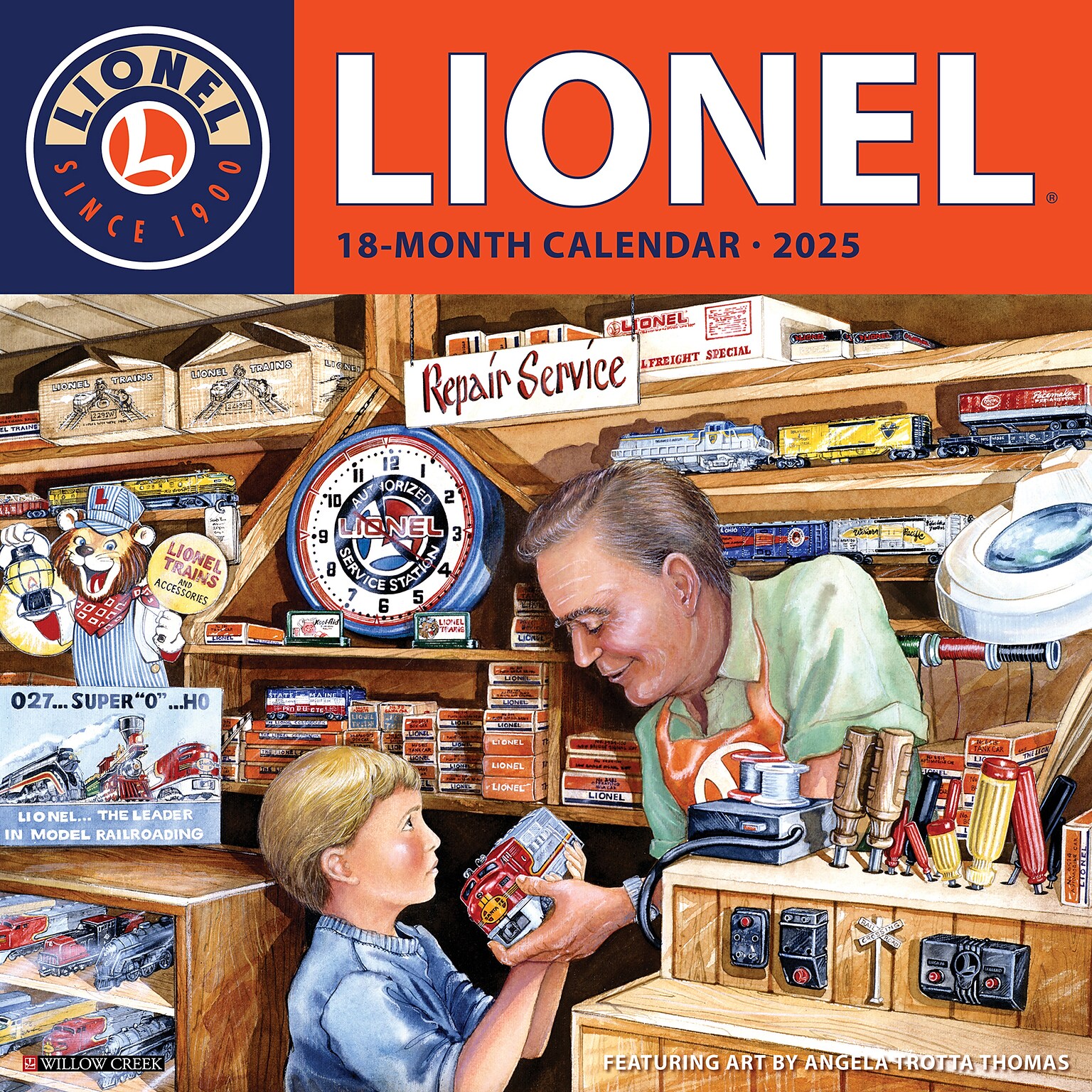 2025 Willow Creek Lionel 12 x 12 Monthly Wall Calendar (43752)
