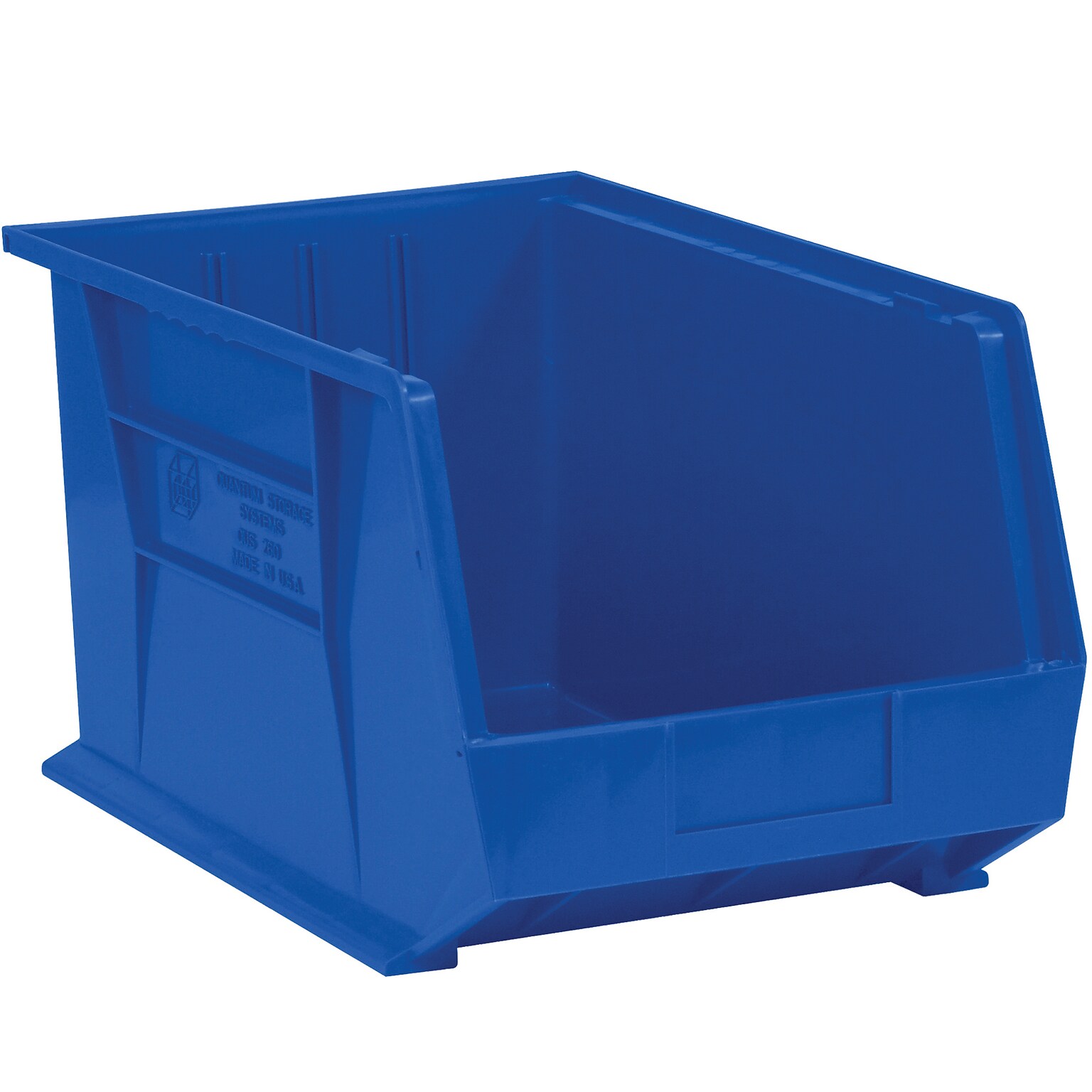 Quill Brand Stack & Hang Large Stackable Plastic Storage Bin, 7.875 x 10.75x 8.25, Blue, 6/Carton (BINP1087B)