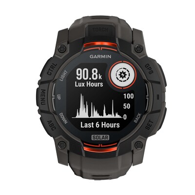 Garmin Instinct 3 Solar GPS Smartwatch, Black & Charcoal, 50mm (GRM0293500)