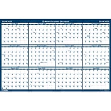 2024-2025 House of Doolittle 24 x 18 Academic Yearly Wet-Erase Wall Calendar, Reversible, White/Bl