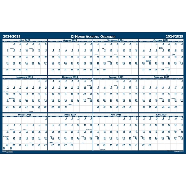 20242025 House of Doolittle 24" x 18" Academic Yearly WetErase Wall