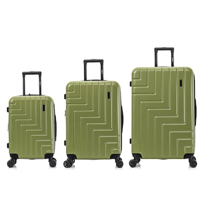 DUKAP Zahav 3-Piece Hardside Spinner Luggage Set, TSA Checkpoint Friendly, Green (DKZAHSML-GRN)