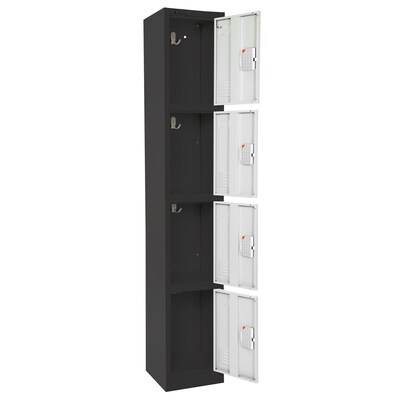 AdirOffice 72"H 4-Tier Black/White Storage Locker (ADI629-204-B-W-DL)