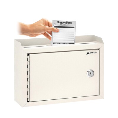 AdirOffice Steel Multipurpose Interoffice Mailbox Drop Box, Medium, White (631-02-WHI-PKG)