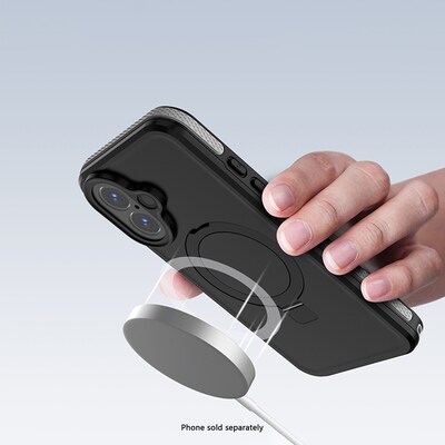 SaharaCase Oasis MagSafe Phone Case for iPhone 16, Shock Absorbing, Black (CP00646)