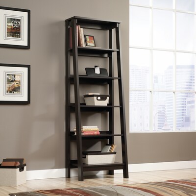 Sauder Trestle 71H 5-Shelf Bookcase, Jamocha Wood (414602)