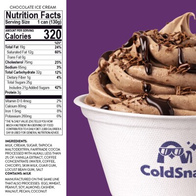 ColdSnap Premium Chocolate Ice Cream Mix, Single Serve Pods, 12 Pods/Pack, COLDSNAP MACHINE REQUIRED (600039)