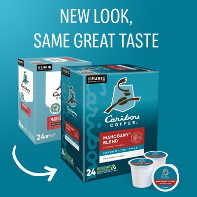 Caribou Mahogany Coffee Keurig® K-Cup® Pods, Dark Roast, 96/Carton (10312)