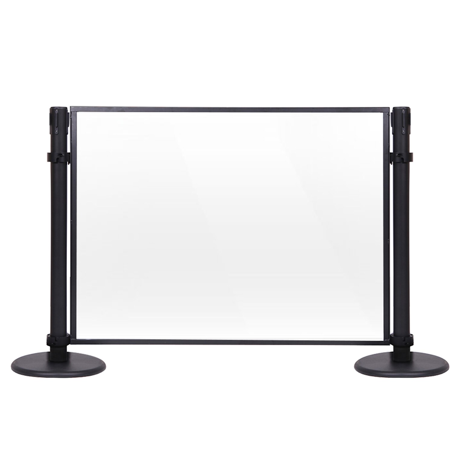 Queue Solutions 34 x 4 Acrylic Stanchion Post Panel Kit, Clear (PNL4834B-CA2-KIT)