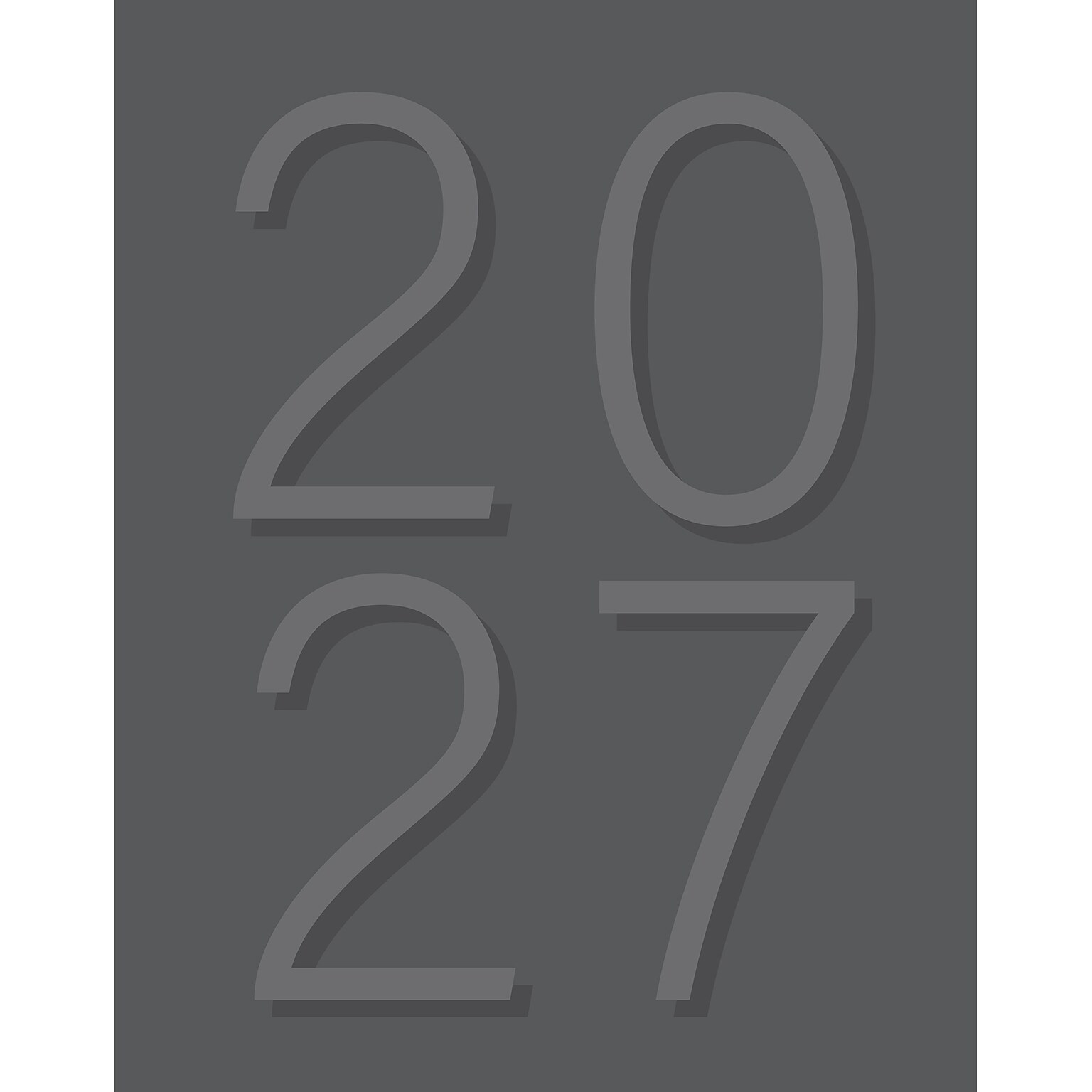 2027 Willow Creek Charcoal 7.5 x 9.5 Monthly Desk Calendar, Assorted Colors (66386)
