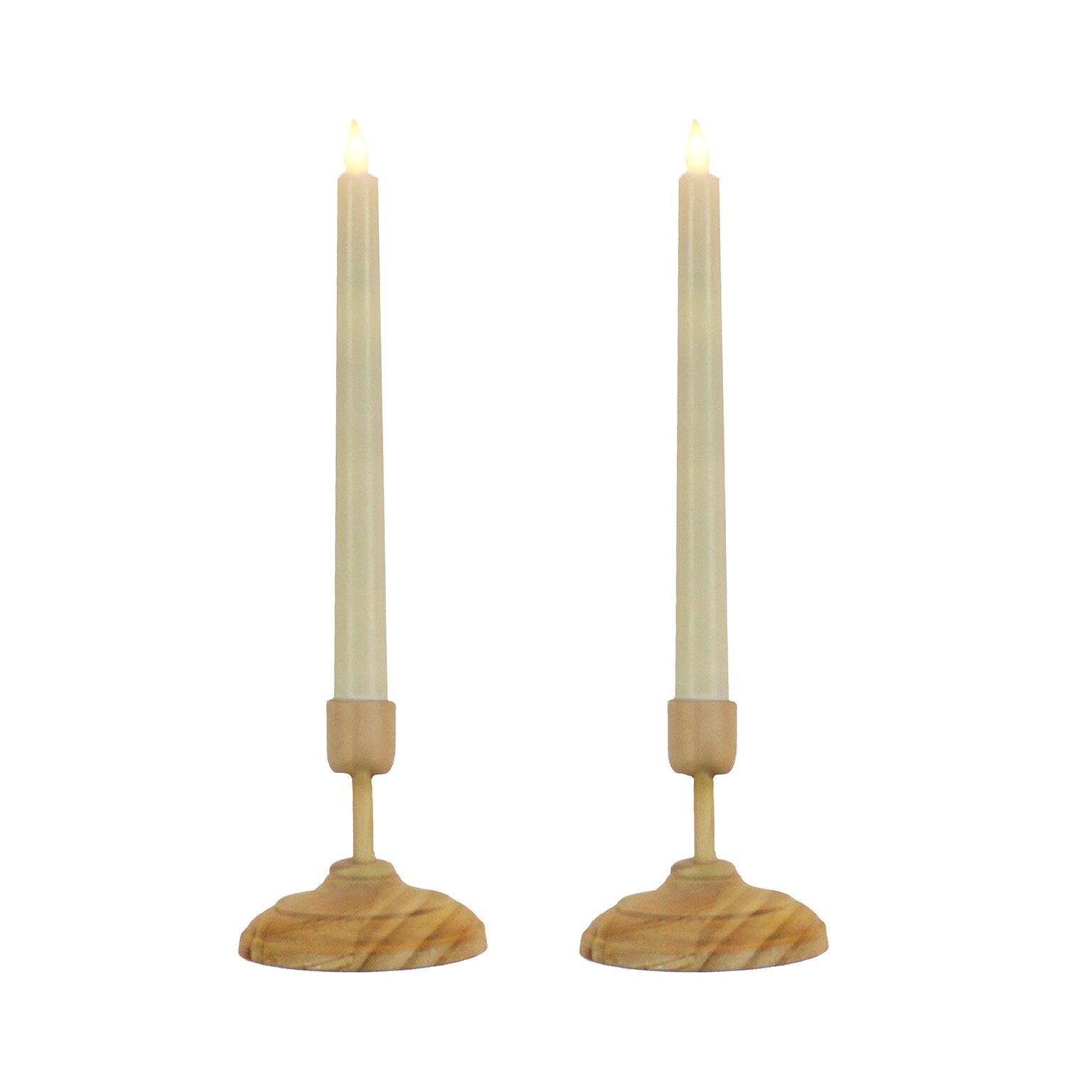 National Tree Company HGTV Home Collection Flameless Heritage Candle Pair, Natural Base (HGT100-G2SET01)