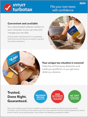 TurboTax Deluxe 2024 1 User, Windows/Mac, Download (5108973)