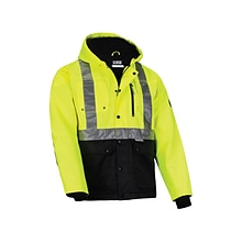 GloWear 8275 Heavy-Duty High-Visibility Workwear Jacket, XL, Lime/Black (23975)