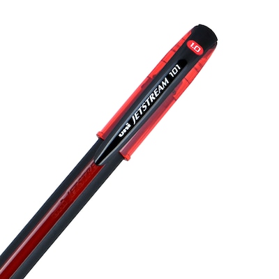 uni Jetstream 101 Ballpoint Pen, Medium Point, 1.0mm, Red Ink, Dozen (1768013)