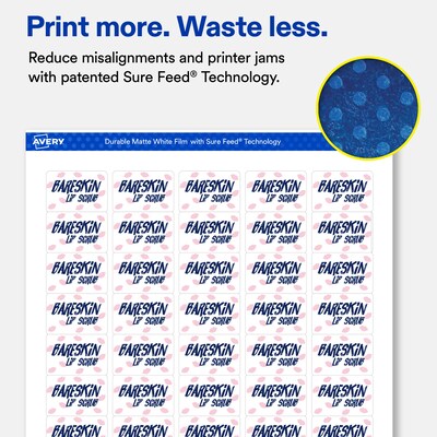 Avery Rectangle Laser/Inkjet Multipurpose Labels, White, 50 Labels/Sheet, 25 Sheets/Pack (19479311244)