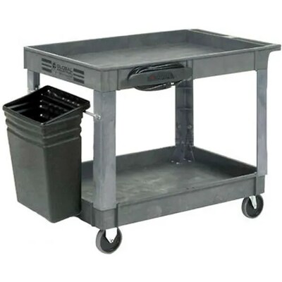 Global Industrial Utility Cart w/ 2 Shelves & 5" Casters, 500 lb. Capacity, 40"L x 26"W x 33"H (498526)