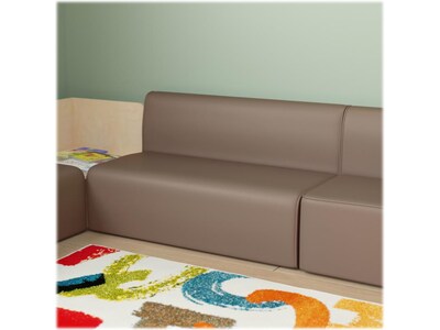 Flash Furniture Bright Beginnings Vinyl Classroom Modular 2-Seater Sofa, Brown (MK-KE15709-GG)