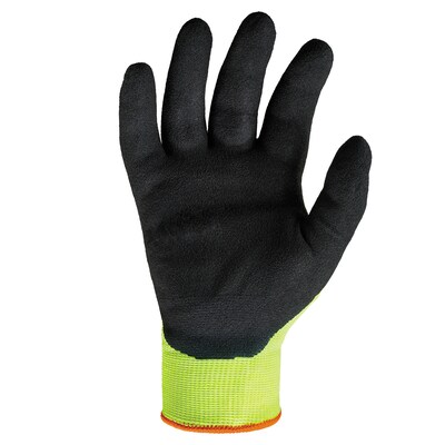 Ergodyne ProFlex 7021 Hi-Vis Nitrile Coated Cut-Resistant Gloves, ANSI A2, Wet Grip, Lime, Small, 1 Pair (17962)