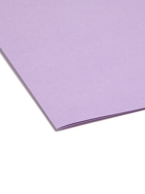 Smead File Folders, 1/3-Cut Tab, Letter Size, Lavender, 100/Box (12443)