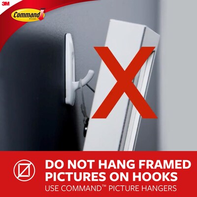 Command Medium Utility Hooks Value Pack, White, 6-Command Hooks, 6 Pairs, 12 Command Strips (17001-6ES)