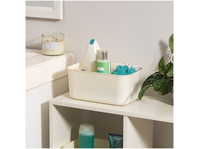 Iris Open Lid Storage Bin, Off-White, 4/Pack (552111)