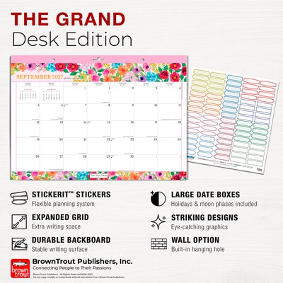 2027 BrownTrout Bonnie Marcus 17" x 12" Monthly Desk Pad Calendar, Assorted Colors (9798330713035)