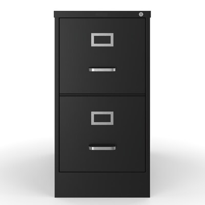 Quill Brand® 2-Drawer Vertical File Cabinet, Locking, Letter, Black, 26.5D (28882D)