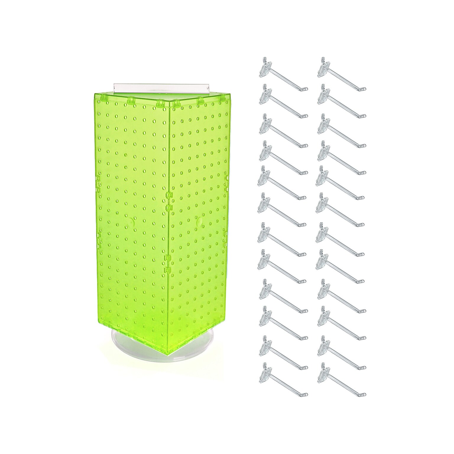 Azar 21 x 8 Pegboard 4-Sided Revolving Counter Display, Green, Each (703385-GRE-4C24)
