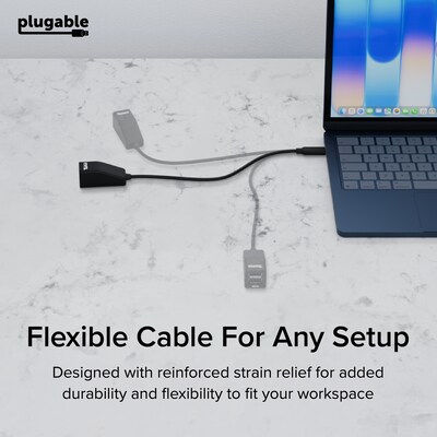 Plugable Universal USB-C to Dual USB-A 2.0 Splitter, Male to Female/Female, Black (USBC-2PORT)