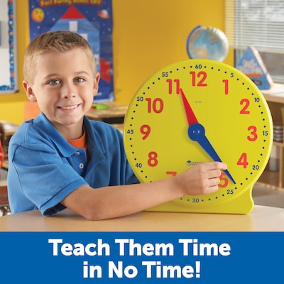 Learning Resources Big Time Learning Clock, 12-Hour Demonstration Clock, Multicolored (LER2094)