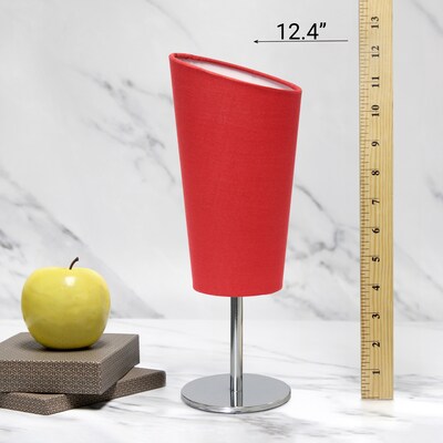 Creekwood Home Chrome Slanted 12.4" LED Table Lamp, Red (CWT-1012-RE)