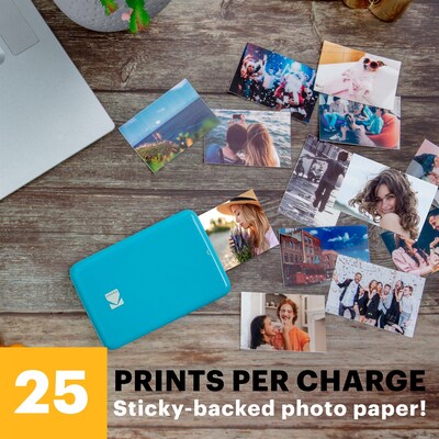 Kodak Step Mobile Zero Ink Instant Photo Printer, Single-Function, Blue (RODMP20AMZBL)