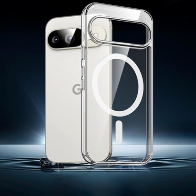 SaharaCase Clear/Scorpion Black MagSafe Phone Case for Google Pixel 9/9 Pro, Shock Absorbing, Venture (CP00606)