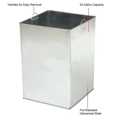 Global Industrial Stone Panel Trash Weather Urn, 24 Gallon Capacity, 17-1/2"W x 17-1/2"D x 36"H, Brown (238241BN)