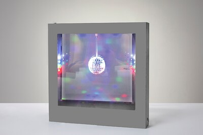 Simplee Adesso 9"H LED Disco Ball Motion Light Box, Silver (SL3982-22)