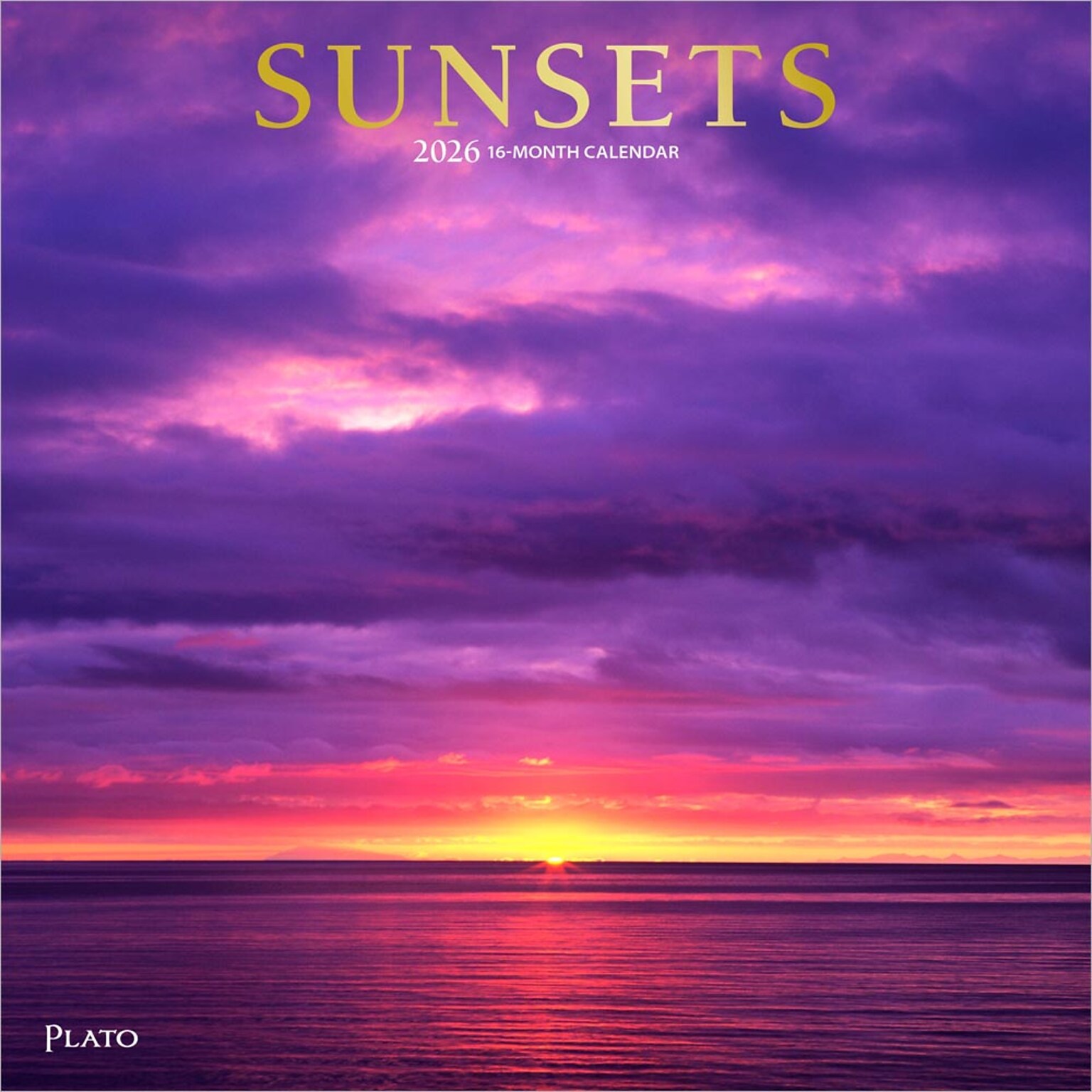 2026 Plato Sunsets 12 x 12 Monthly Wall Calendar (9798330706730)